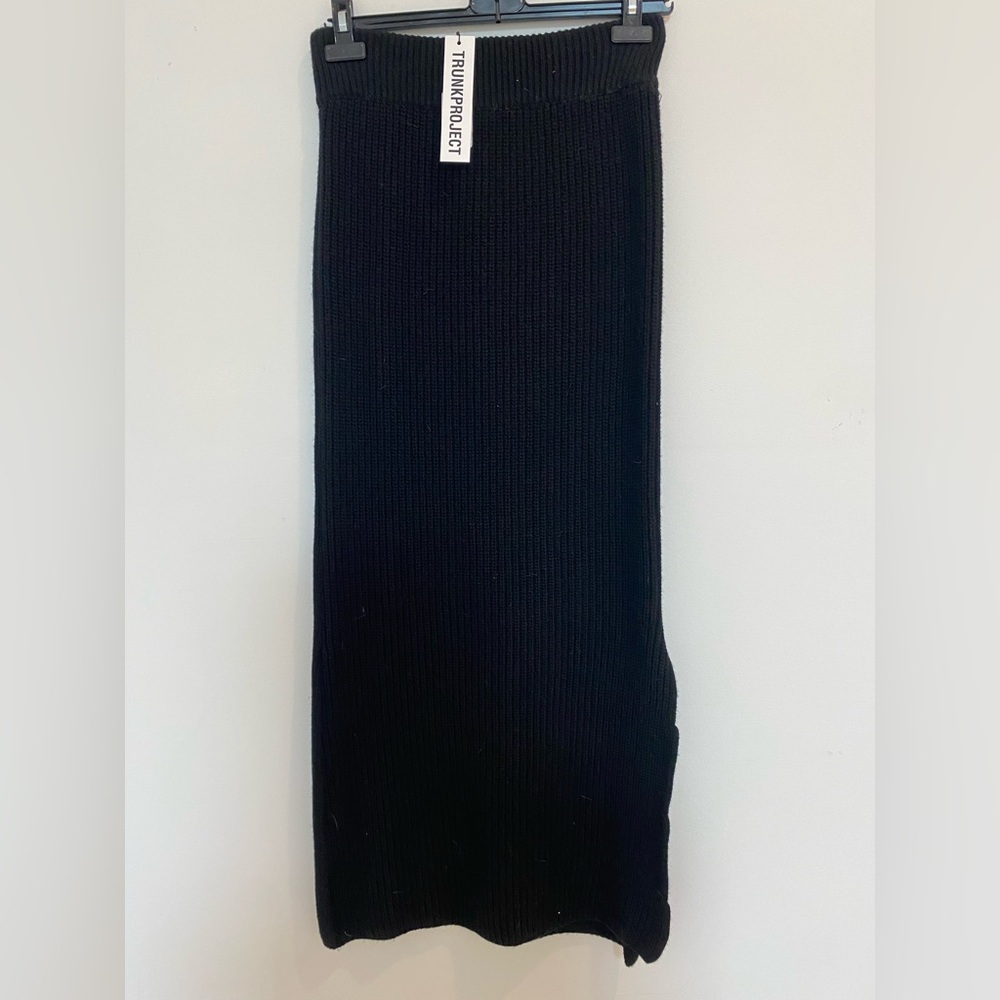 NWT TRUNKPROJECT Black Wool Skirt Size L